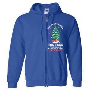 Gonna Go Lay Under The Tree Funny Family Christmas Sarcastic Cool Gift Full Zip Hoodie