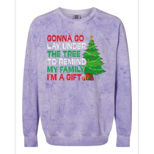 Gonna Go Lay Under The Tree Funny Family Christmas Colorblast Crewneck Sweatshirt