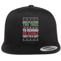 Gonna Go Lay Under The Tree Sarcastic Family Christmas Funny Gift Flat Bill Trucker Hat