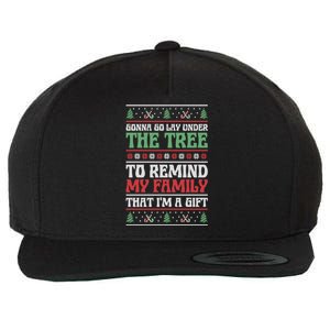 Gonna Go Lay Under The Tree Sarcastic Family Christmas Funny Gift Wool Snapback Cap