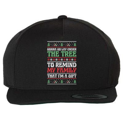 Gonna Go Lay Under The Tree Sarcastic Family Christmas Funny Gift Wool Snapback Cap