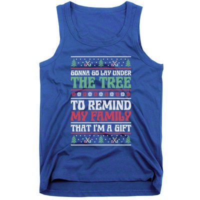 Gonna Go Lay Under The Tree Sarcastic Family Christmas Funny Gift Tank Top