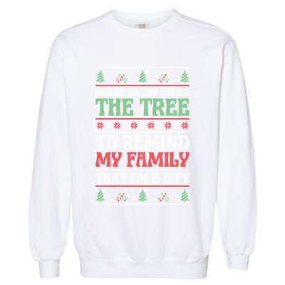 Gonna Go Lay Under The Tree Sarcastic Family Christmas Funny Gift Garment-Dyed Sweatshirt
