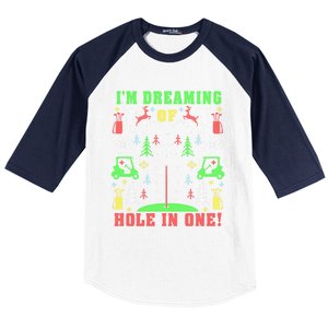 Golfing Golf Lover Ugly Christmas Party Gift Baseball Sleeve Shirt