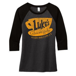 Gilmore Girl LukeS Diner Stars Hollow Women's Tri-Blend 3/4-Sleeve Raglan Shirt