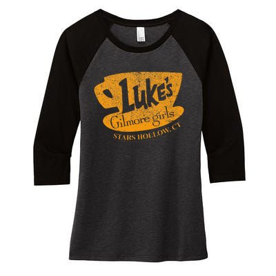 Gilmore Girl LukeS Diner Stars Hollow Women's Tri-Blend 3/4-Sleeve Raglan Shirt