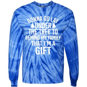 Gonna Go Lay Under The Tree To Remind My Family Christmas Gift Tie-Dye Long Sleeve Shirt