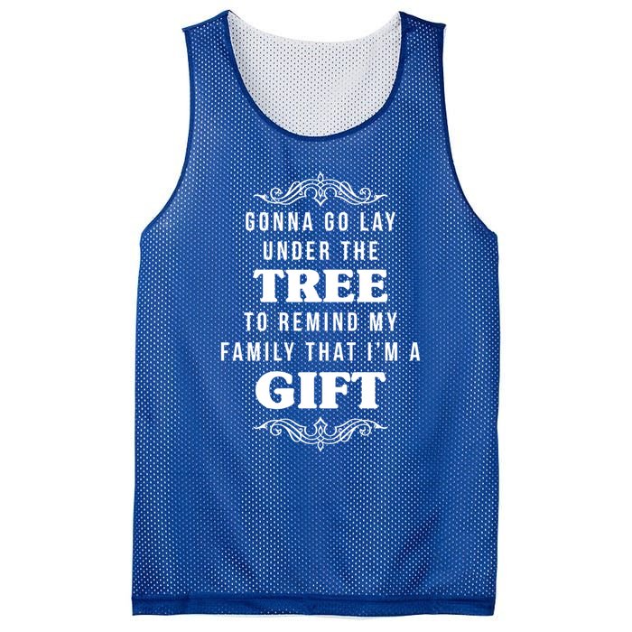 Gonna Go Lay Under The Tree Funny Christmas Saying Slogan Great Gift Mesh Reversible Basketball Jersey Tank