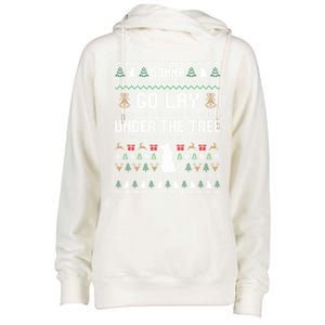 Gonna Go Lay Under Tree Holiday Ugly Christmas Sweater Meaningful Gift Womens Funnel Neck Pullover Hood