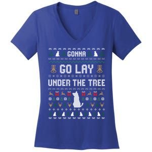 Gonna Go Lay Under Tree Holiday Ugly Christmas Sweater Meaningful Gift Women's V-Neck T-Shirt