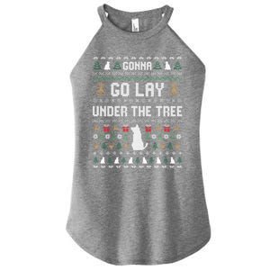 Gonna Go Lay Under Tree Holiday Ugly Christmas Sweater Meaningful Gift Women's Perfect Tri Rocker Tank