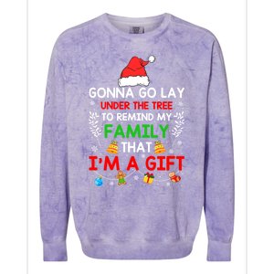 Gonna Go Lay Under The Tree To Remind My Family Funny Xmas Gift Colorblast Crewneck Sweatshirt