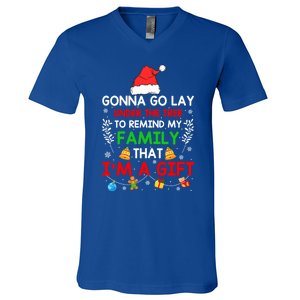 Gonna Go Lay Under The Tree To Remind My Family Funny Xmas Gift V-Neck T-Shirt