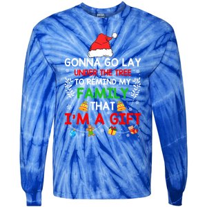 Gonna Go Lay Under The Tree To Remind My Family Funny Xmas Gift Tie-Dye Long Sleeve Shirt