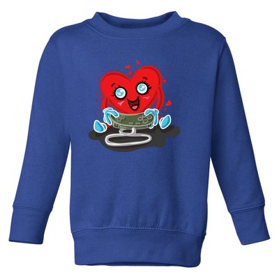 Gaming Gamer Love Valentines Day Gift Toddler Sweatshirt