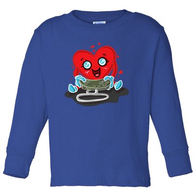 Gaming Gamer Love Valentines Day Gift Toddler Long Sleeve Shirt