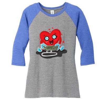 Gaming Gamer Love Valentines Day Gift Women's Tri-Blend 3/4-Sleeve Raglan Shirt