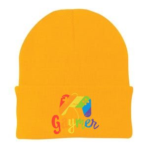 Gaymer Gift Lgbt Pride Gay Gamer Rainbow Flag Gift Knit Cap Winter Beanie