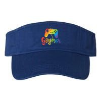 Gaymer Gift Lgbt Pride Gay Gamer Rainbow Flag Gift Valucap Bio-Washed Visor