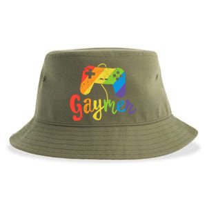 Gaymer Gift Lgbt Pride Gay Gamer Rainbow Flag Gift Sustainable Bucket Hat