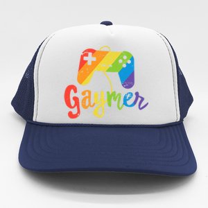 Gaymer Gift Lgbt Pride Gay Gamer Rainbow Flag Gift Trucker Hat