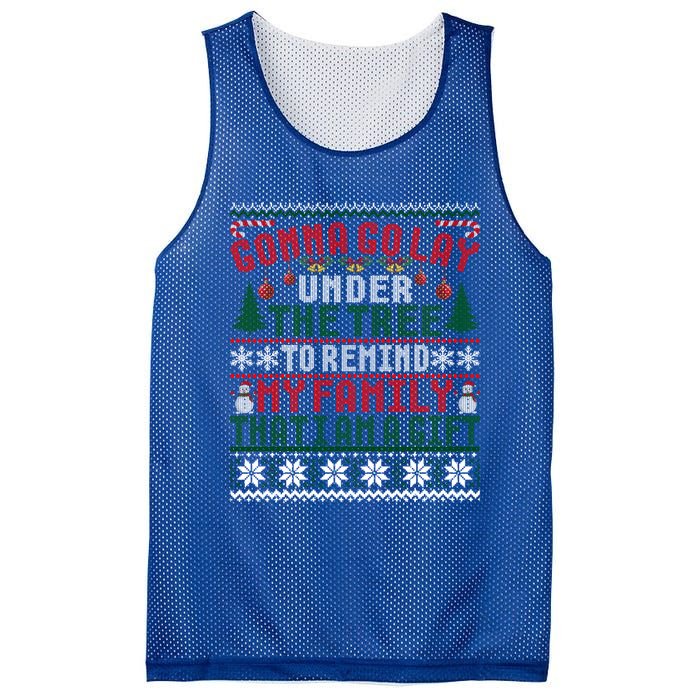 Gonna Go Lay Under The Tree To Remind That I Am A Gift Xmas Gift Mesh Reversible Basketball Jersey Tank