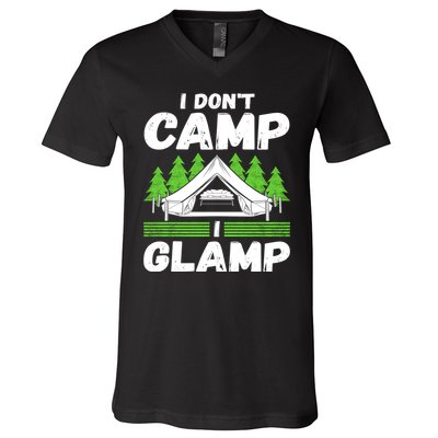 Glamper Glamp Life Outdoor I Dont Camp I Glamp V-Neck T-Shirt