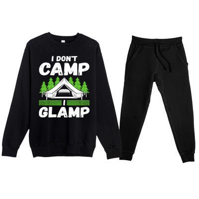 Glamper Glamp Life Outdoor I Dont Camp I Glamp Premium Crewneck Sweatsuit Set