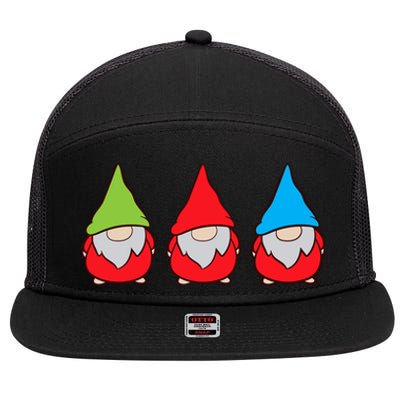 Garden Gnome Lover Cute Garden Gnomes Premium 7 Panel Mesh Trucker Snapback Hat