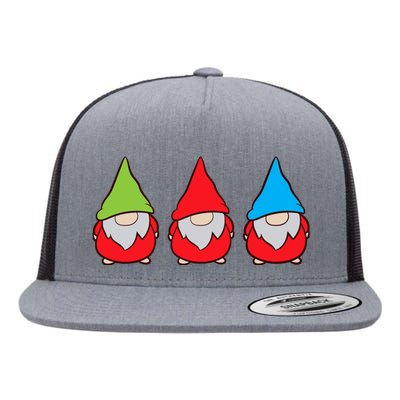 Garden Gnome Lover Cute Garden Gnomes Premium Flat Bill Trucker Hat