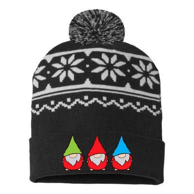 Garden Gnome Lover Cute Garden Gnomes Premium USA-Made Snowflake Beanie