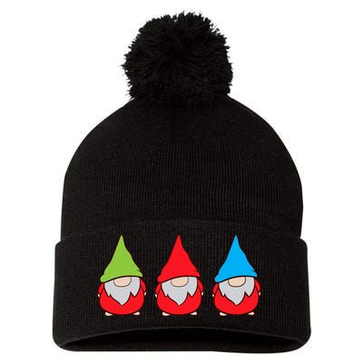 Garden Gnome Lover Cute Garden Gnomes Premium Pom Pom 12in Knit Beanie