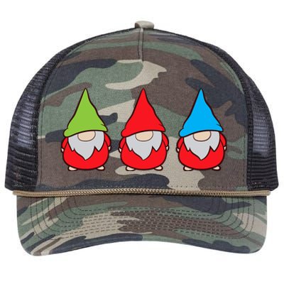 Garden Gnome Lover Cute Garden Gnomes Premium Retro Rope Trucker Hat Cap