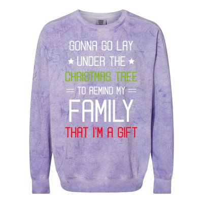 Gonna Go Lay Under The Christmas Tree Sarcastic Holiday Meaningful Gift Colorblast Crewneck Sweatshirt