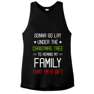 Gonna Go Lay Under The Christmas Tree Sarcastic Holiday Meaningful Gift Ladies PosiCharge Tri-Blend Wicking Tank