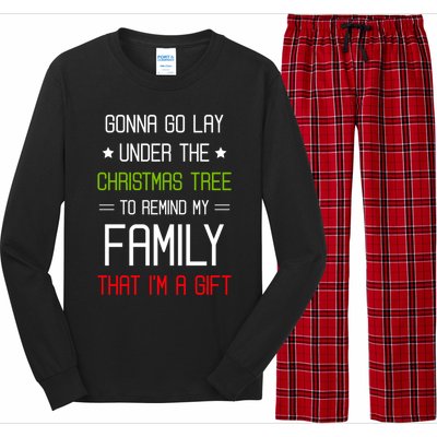 Gonna Go Lay Under The Christmas Tree Sarcastic Holiday Meaningful Gift Long Sleeve Pajama Set