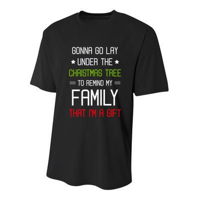 Gonna Go Lay Under The Christmas Tree Sarcastic Holiday Meaningful Gift Youth Performance Sprint T-Shirt