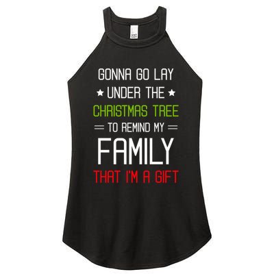 Gonna Go Lay Under The Christmas Tree Sarcastic Holiday Meaningful Gift Women's Perfect Tri Rocker Tank