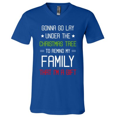 Gonna Go Lay Under The Christmas Tree Sarcastic Holiday Meaningful Gift V-Neck T-Shirt