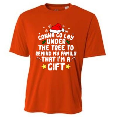 Gonna Go Lay Under The Tree Christmas Family Santa Hat Xmas Gift Cooling Performance Crew T-Shirt