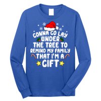 Gonna Go Lay Under The Tree Christmas Family Santa Hat Xmas Gift Long Sleeve Shirt