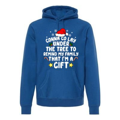 Gonna Go Lay Under The Tree Christmas Family Santa Hat Xmas Gift Premium Hoodie