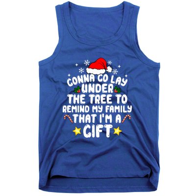 Gonna Go Lay Under The Tree Christmas Family Santa Hat Xmas Gift Tank Top