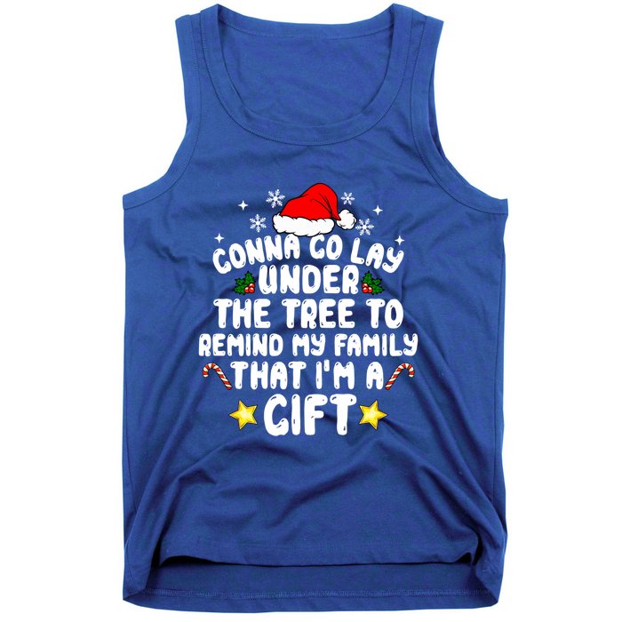 Gonna Go Lay Under The Tree Christmas Family Santa Hat Xmas Gift Tank Top