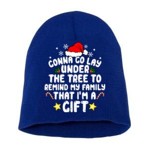 Gonna Go Lay Under The Tree Christmas Family Santa Hat Xmas Gift Short Acrylic Beanie