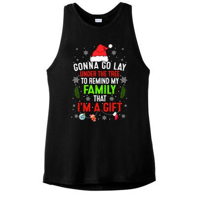 Gonna Go Lay Under The Tree Xmas Family Christmas Santa Hat Cute Gift Ladies PosiCharge Tri-Blend Wicking Tank