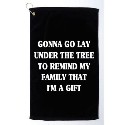 Gonna Go Lay Under The Tree To Remind My Family Funny Xmas Gift Golf Towel