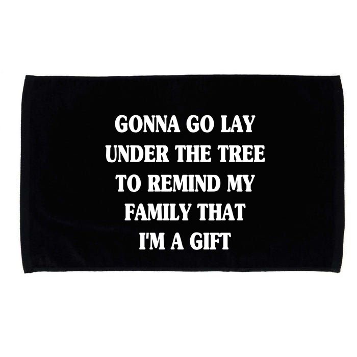 Gonna Go Lay Under The Tree To Remind My Family Funny Xmas Gift Microfiber Hand Towel
