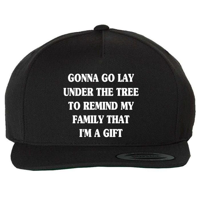 Gonna Go Lay Under The Tree To Remind My Family Funny Xmas Gift Wool Snapback Cap