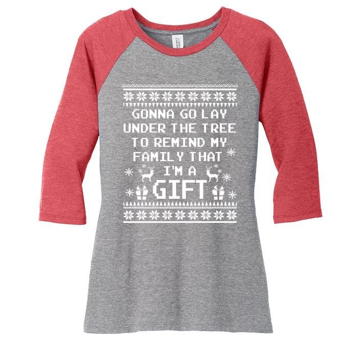 Gonna Go Lay Under The Tree To Remind My Family I Am a Gift Women's Tri-Blend 3/4-Sleeve Raglan Shirt